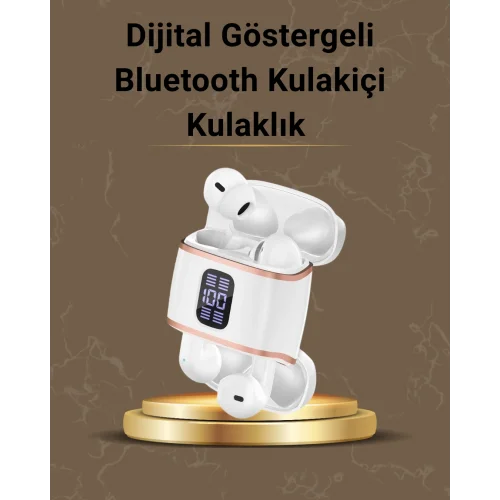 Mey İthalat® Dijital Göstergeli Bluetooth Kulakiçi Kulaklık – 4’lü Paket, Gürültü Engellemeli