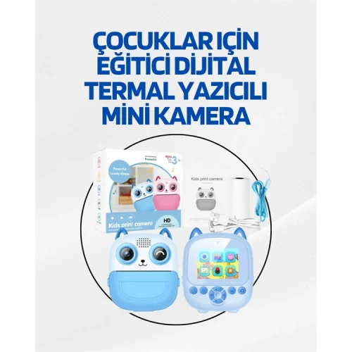 Mey İthalat® Dijital Termal Yazıcılı Mini Kamera – HD Video & Anında Fotoğraf Çıktısı