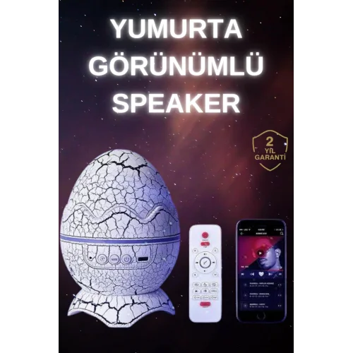 Mey İthalat® Dinozor Speaker Renk Değiştirme Projeksiyon Modu Bluetooth Hoparlör Gece Lambası