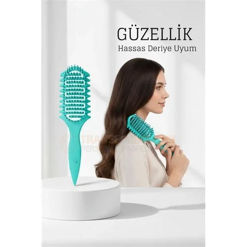 Mey İthalat® Doğal Antistatik Hava Yastıklı Saç Fırçası - Dolaşık Saç Açıcı Tarak