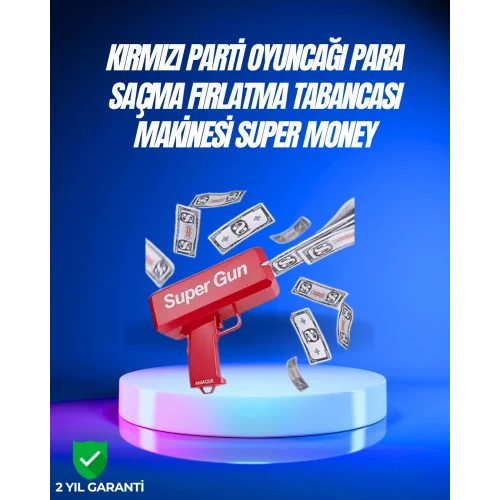 Mey İthalat® Dolar Boyutunda Kâğıt Atışı Yapan Pil ile Çalışan Oyuncak Tabanca