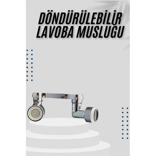 Mey İthalat® Dönebilen Musluk Başlığı Akrobat Mutfak Banyo Musluk Ucu Başlığı Oynar Başlıklı