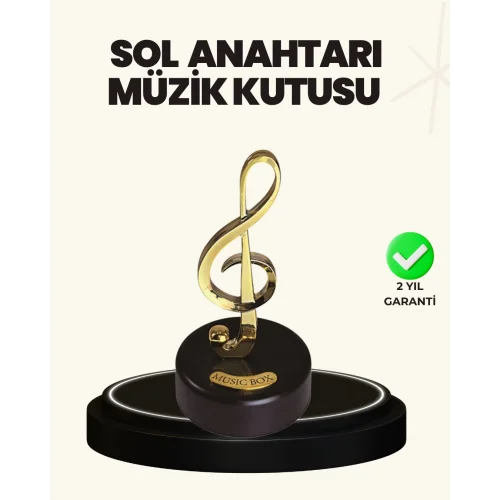 Mey İthalat® Dönen Sol Anahtarı Figürlü Müzik Kutusu Şık Hediyelik Dekor