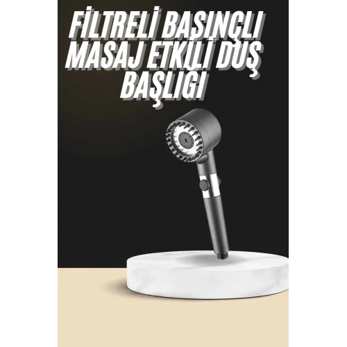 Mey İthalat® Duş Başlığı Profesyonel Masaj Başlıklı 3 Modlu Yeni Nesil Masaj Uçlu Su Tasarruflu