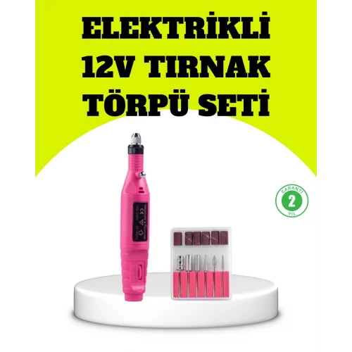 Mey İthalat® Elektrikli Manikür Pedikür Törpü Seti 6 Başlıklı
