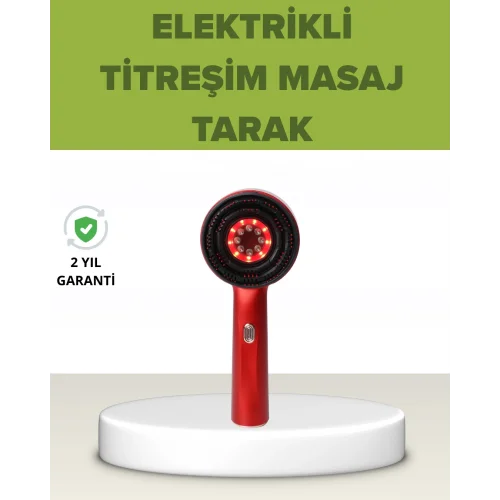 Mey İthalat® Elektrikli Titreşim Masaj Tarak Kırmızı Işık Terapi