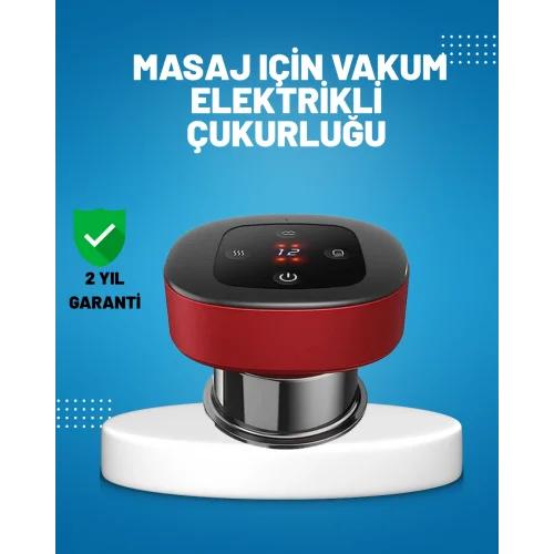 Mey İthalat® Elektrikli Vakumlu Çukurluk Masaj Aleti Isıtmalı ve Kırmızı Işıklı Terapi Seti