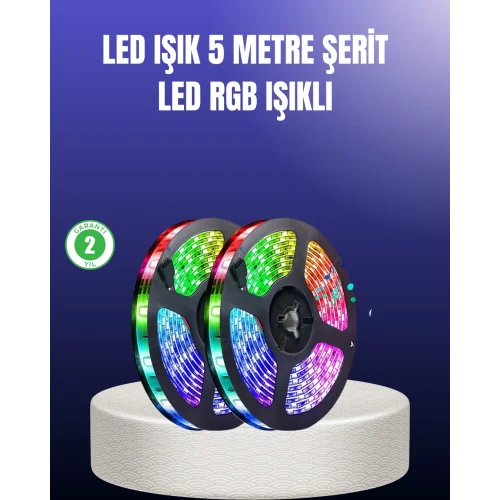 Mey İthalat® Enerji Tasarruflu RGB Şerit LED 5 Metre