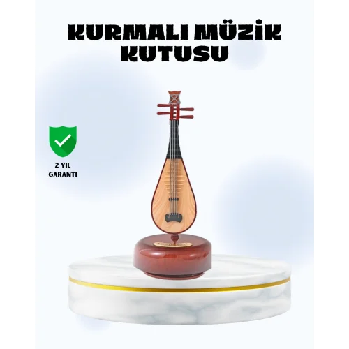 Mey İthalat® Enstrüman Şeklinde Müzik Kutusu Lüt Tasarım Melodious Music