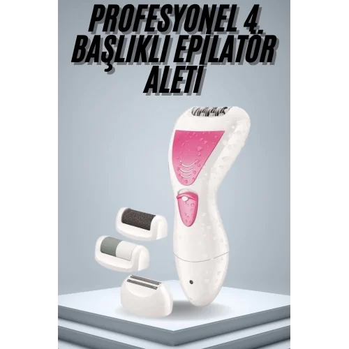 Mey İthalat® Epilatör Cihazı Epilasyon Aleti Çoklu Başlık Seçeneği Ayak Törpüsü