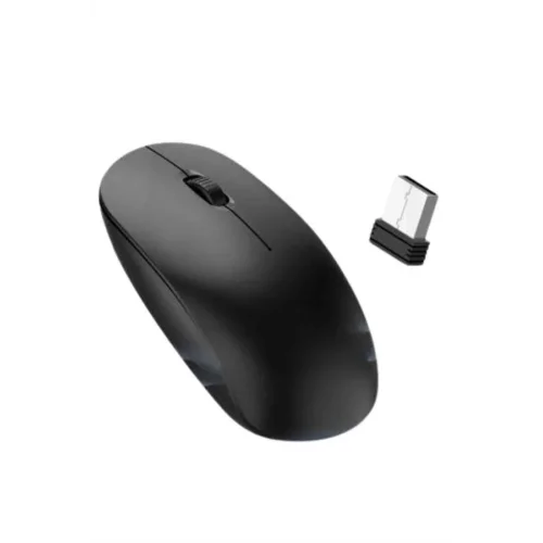 Mey İthalat® Ergonomik Tasarım Kablosuz Siyah Mouse Hassas Uzun Ömürlü