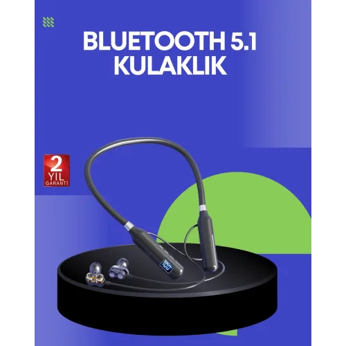 Mey İthalat® Ergonomik Tasarımlı IPX4 Suya Dayanıklı Bluetooth Kulaklık