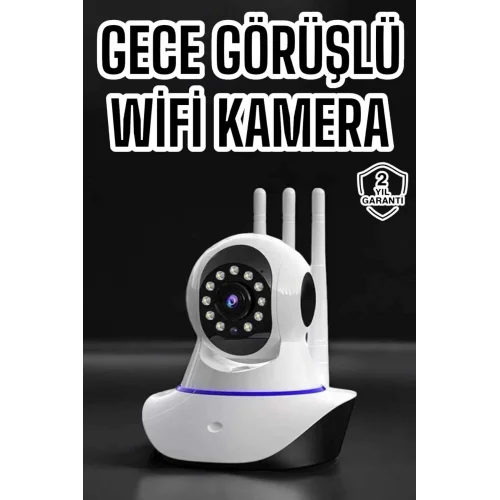 Mey İthalat® Ev Kamerası Wifi Kamerası Video Kayıt Çift Yönlü Hareket Sensörü Bebek