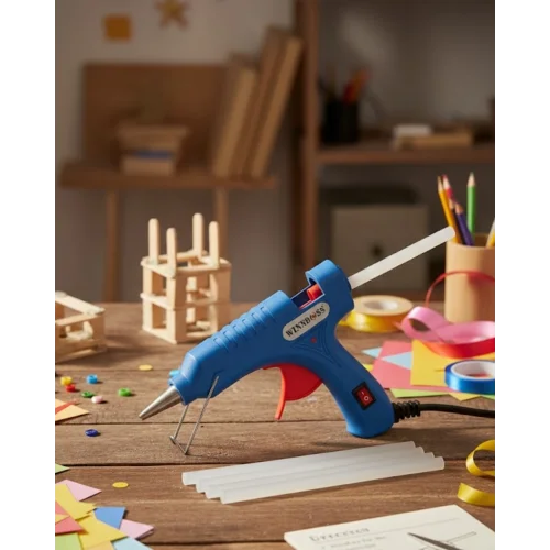 Mey İthalat® Ev ve El İşi Çalışmaları İçin 20W Silikon Tabancası 7.5 mm Uyumlu 5 Adet Hediye Silikon