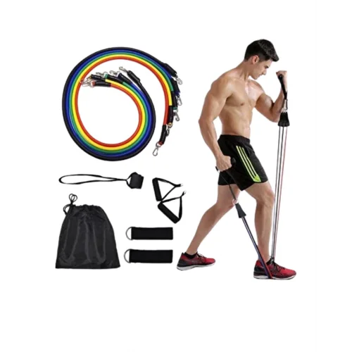 Mey İthalat® Evde Spor İçin Çok Amaçlı Direnç Lastiği Antrenman Seti 11 Parça