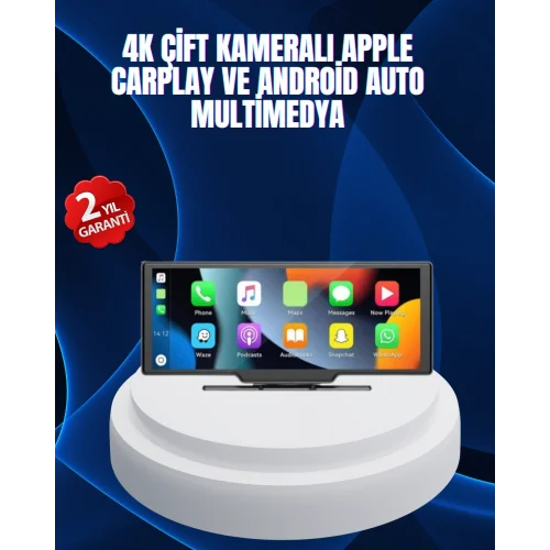 Mey İthalat® Fiat Egea, Linea, Doblo, Peugeot , Citroen C3, C4, Opel Astra, Corsa, Insignia Uyumlu 10.26” IPS Dokunmatik CarPlay Multimedya – 4K Ekran