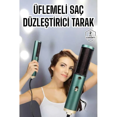 Mey İthalat® Fön Tarak Saç Düzleştirici Üflemeli Fön Makinesi Sıkı Dişli Taşınabilir