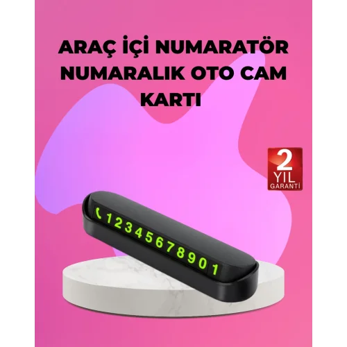 Mey İthalat® Fosforlu Araç İçi Park Kartı Numaratörü