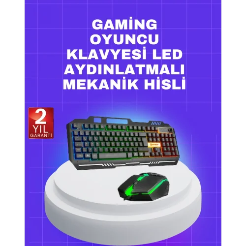 Mey İthalat® Gaming Klavye Mouse – Çatışmasız Tuş, Hızlı Tepki Süresi