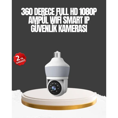 Mey İthalat® Gece Görüşlü Mobil Uygulamalı Akıllı Ampül Kamera