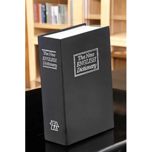 Mey İthalat® Gizli Kasa İngilizce Sözlüğü Kitap Görünümlü Anahtarlı Gizli Mini Çelik Kasa Kilitli