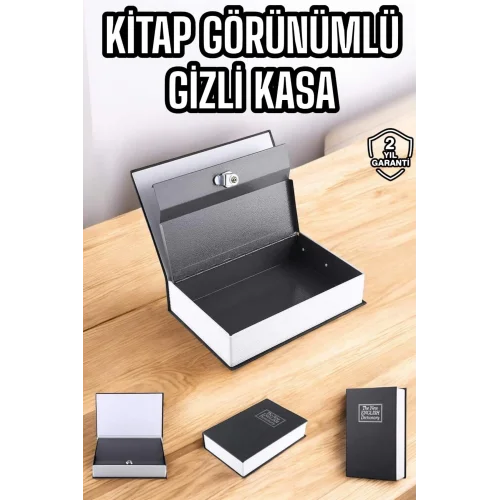 Mey İthalat® Gizli Kasa İngilizce Sözlüğü Kitap Görünümlü Anahtarlı Gizli Mini Çelik Kasa Kilitli