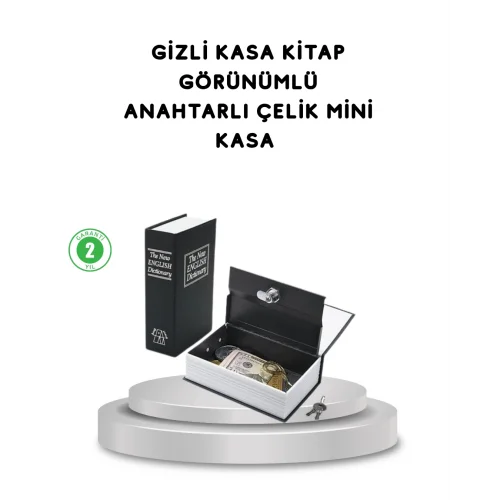 Mey İthalat® Gizli Kitap Kasa – Metal Gövdeli, Anahtarlı