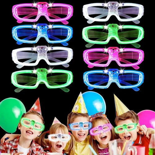 Mey İthalat®  Glow Model 3 Farklı Fonksiyonlu Işıklı Parti Gözlüğü Karışık Renk 12 Adet