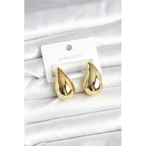 Mey İthalat® Gold Renk Damla Küpe 30 mm