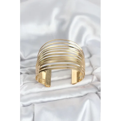Mey İthalat® Gold Renk Pirinç Kaburga Model Kadın Bileklik