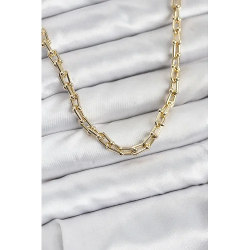 Mey İthalat® Gold Renk Pirinç Tifani Model Kadın Kolye