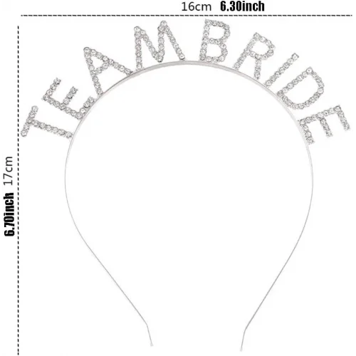 Mey İthalat® Gümüş Kaplama Kristal Taşlı Team Bride Taç 16x17 cm