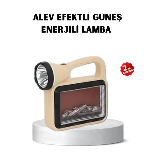 Mey İthalat® Güneş Enerjili Alev Efektli Lamba COB Led Su Geçirmez Çok Fonksiyonlu