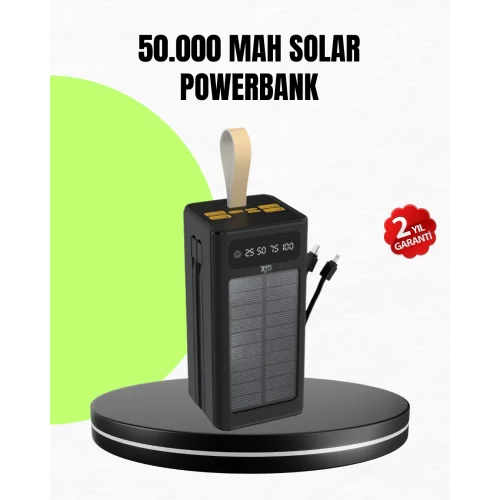 Mey İthalat® Güneş Enerjili Powerbank Dijital Göstergeli Taşınabilir Güç Kaynağı