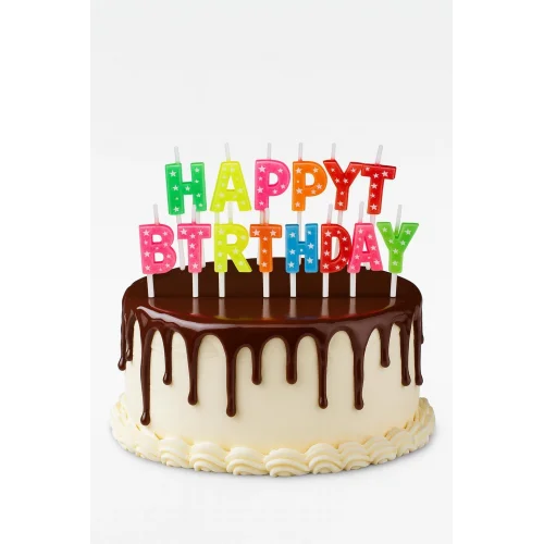 Mey İthalat® Happy Birthday Renkli Mum