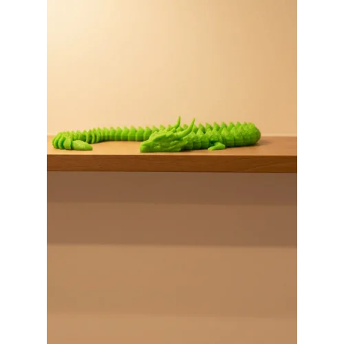 Mey İthalat® Hareketli Yeşil Ejderha Figür Uzun Gövdeli Koleksiyonluk Tasarım