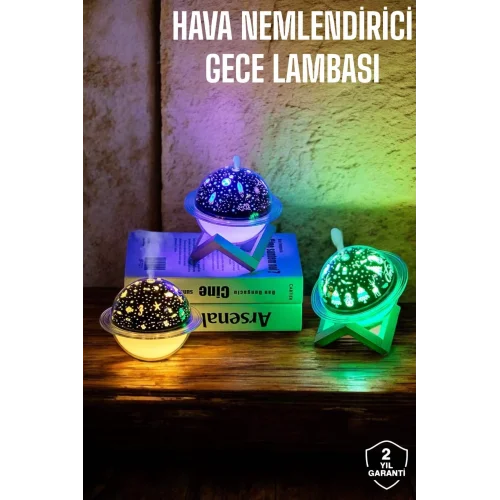Mey İthalat® Hava Nemlendirici Masa ve Gece Lambası USB Projeksiyon Aromaterapi