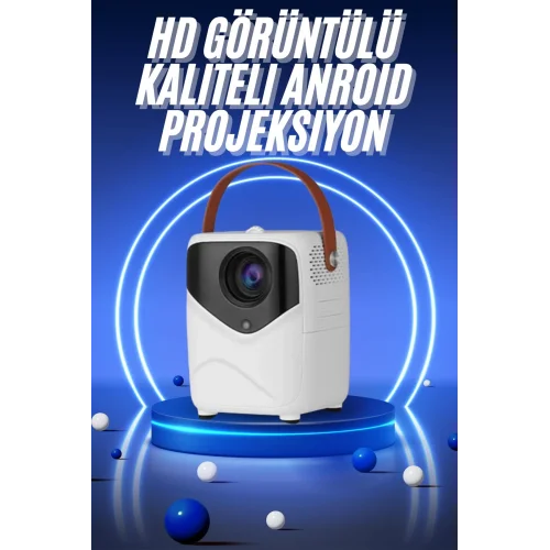 Mey İthalat® HD Ayaklı Portatif Projeksiyon Cihazı Bluetooth Wifi Akıllı Android İşlemcili