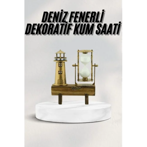 Mey İthalat® Hediyelik Kum Saati Retro Dekoratif Deniz Feneri Kum Saati