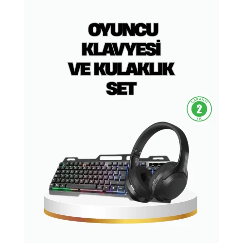 Mey İthalat® HN01 KULAKLIK + PG-8018 OYUNCU KLAVYESİ SET
