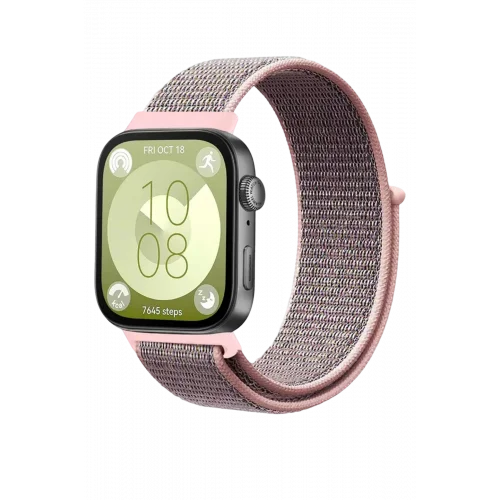 Mey İthalat®  Huawei Fit 4 Hasırlı Cırtcırtlı Kordon - Pembe