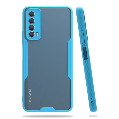 Mey İthalat®  Huawei P Smart 2021 Kılıf Platin Silikon - Mavi