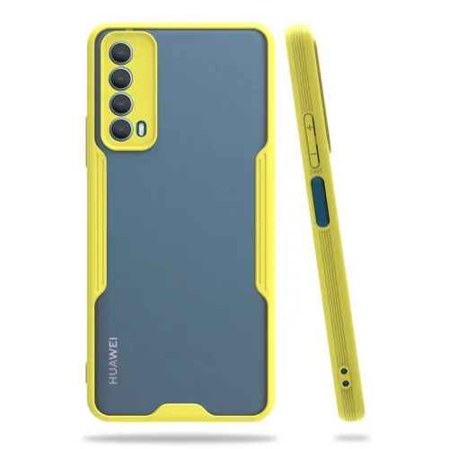 Mey İthalat®  Huawei P Smart 2021 Kılıf Platin Silikon - Sarı
