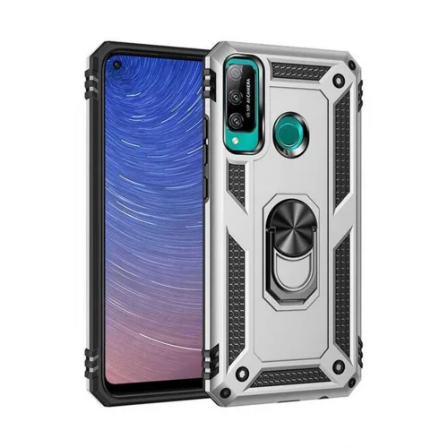 Mey İthalat®  Huawei P40 Lite E Kılıf Sofya Yüzüklü Silikon Kapak - Gümüş