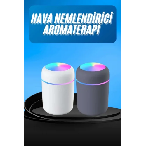 Mey İthalat® Humidifier LED Işıklı Mini Ortam Oda Kokusu Aromaterapi Buhardanlık