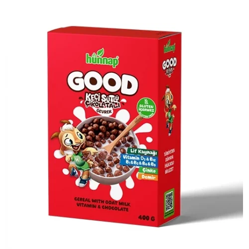 Mey İthalat®   Keçi Sütlü Çikolata ve Vitamin Tahıllı Glutensiz Gevrek 400 Gr