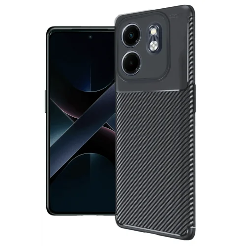 Mey İthalat®  İnfinix Smart 9 Kılıf Auto Focus Karbon Kapak - Siyah