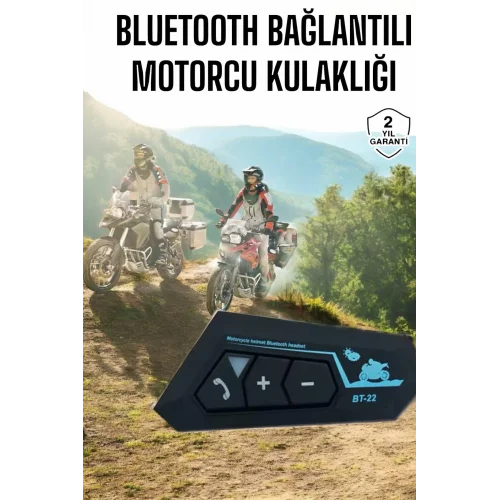 Mey İthalat® İnterkom Intercom Kask Kulaklık Bt22 Bluetooth Motosiklet Kulaklık 5.0 Bluetooth