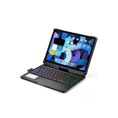 Mey İthalat®  iPad Pro 11 (2021) Kılıf Magic Dönen Klavyeli Tablet Kılıf - Siyah