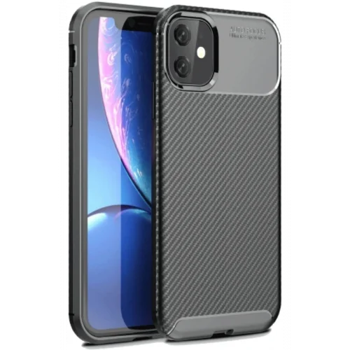 Mey İthalat®  iPhone 11 Kılıf Auto Focus Karbon Kapak - Siyah
